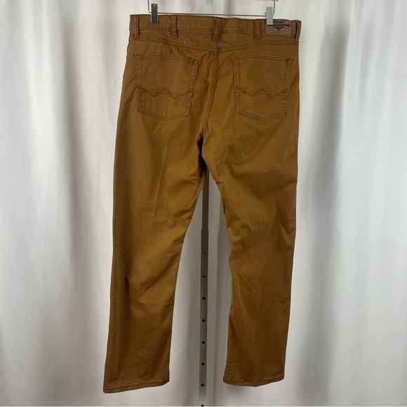 Wrangler Pants Men's 38x30 Brown Regular Straight Fit Stretch Denim Camel - Picture 2 of 8